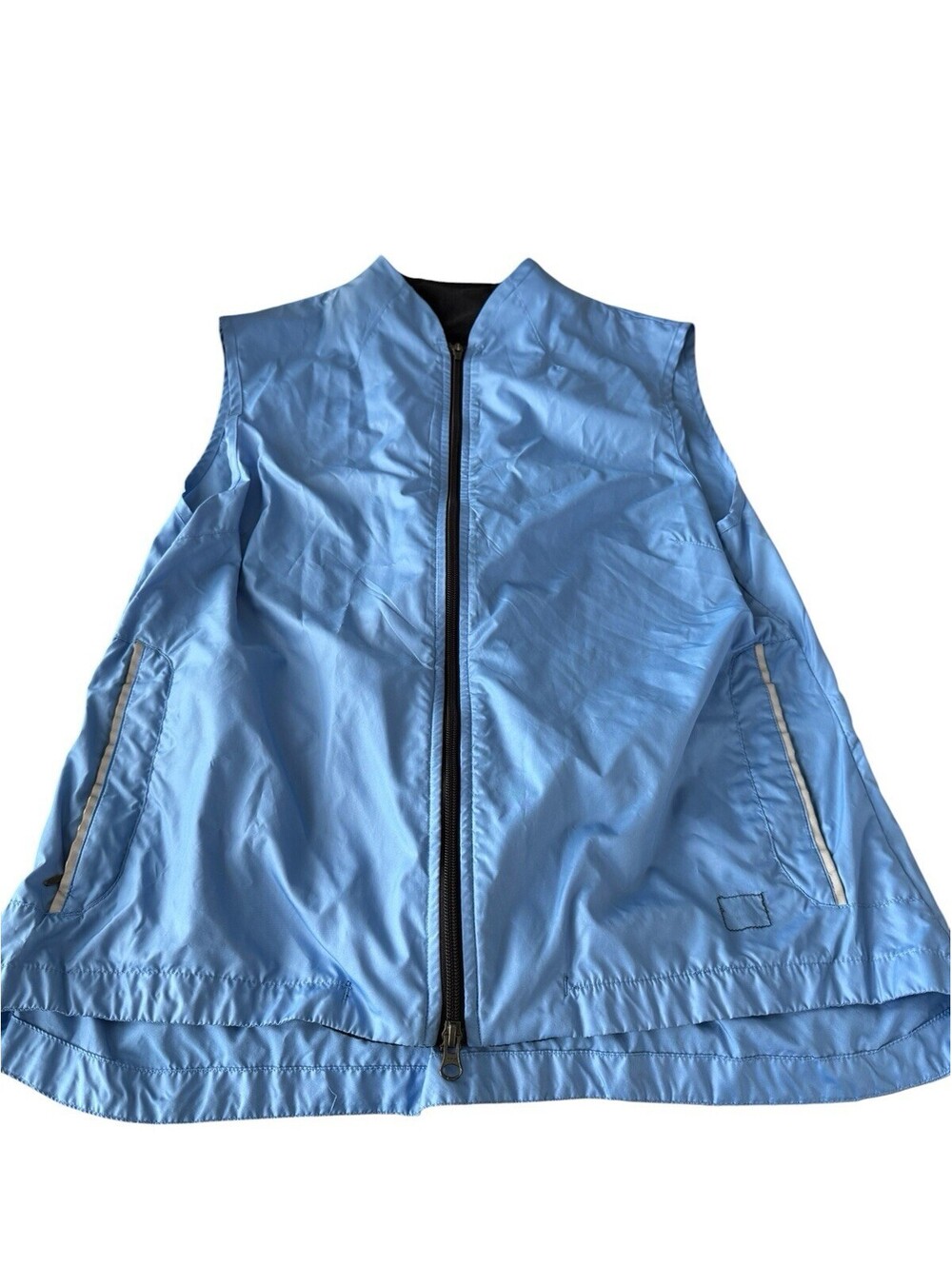 Nike Activewear Full Zip Vest Light Blue Size XL Cinch In Back